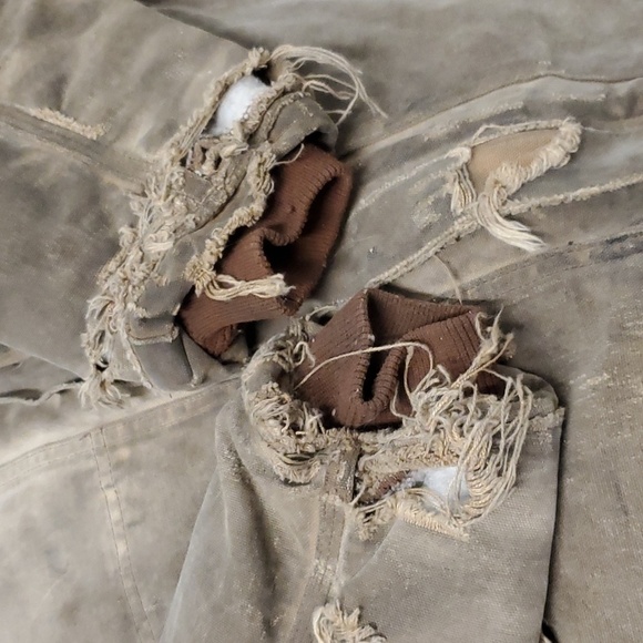 Vintage 90s y2k Carhartt Distressed Thrashed Tan Brown Canvas Work-Utility Coat - Picture 5 of 8